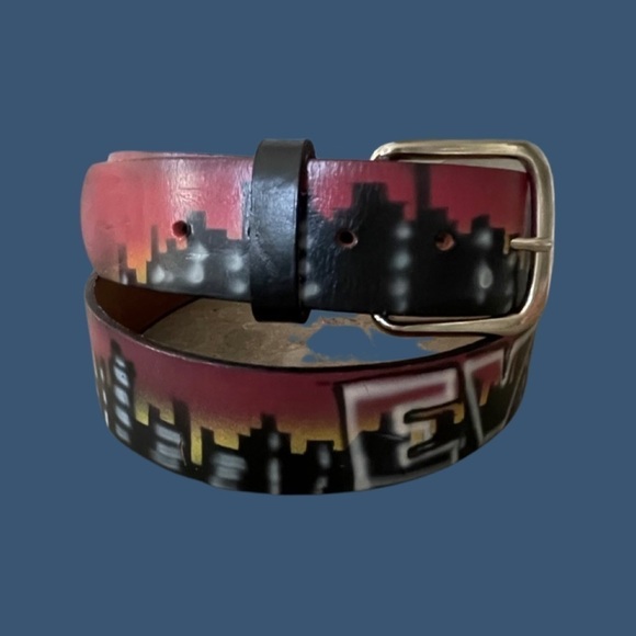 ?genuine Leather Airbrushed Belt. main image 9